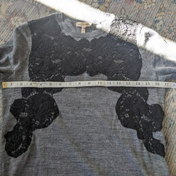 Rebecca Taylor | Lightweight wool blend lace-front sweater - Picture 8 of 9